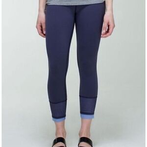 Lululemon Find Your Flow Crop Leggings 23” Navy Blue Size 4